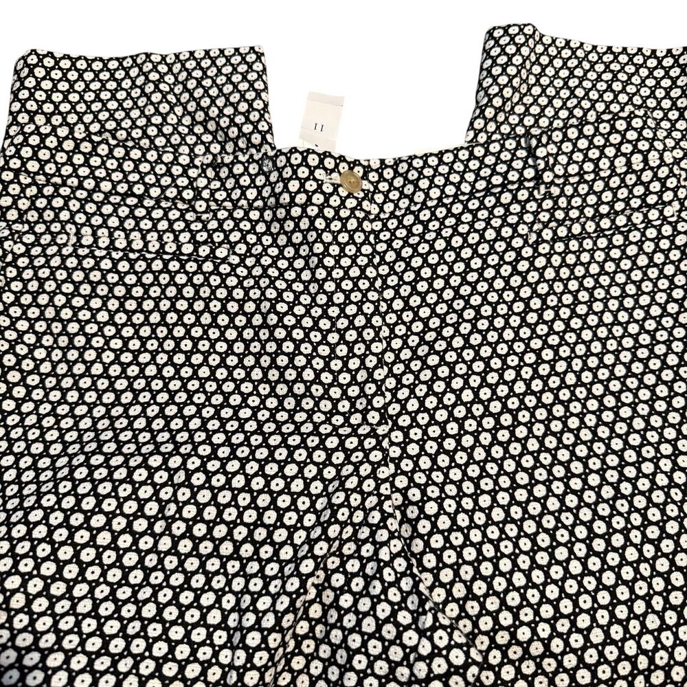 Ann Taylor The Crop Pants, Black White Textured Floral Slim Jacquard Size 16 NWT